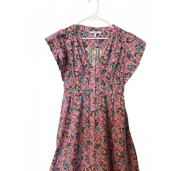 Derek Lam IO Crosby Pink Floral Maxi Dress with V-Neck and Flutter Sleeves - Picture 3 of 14